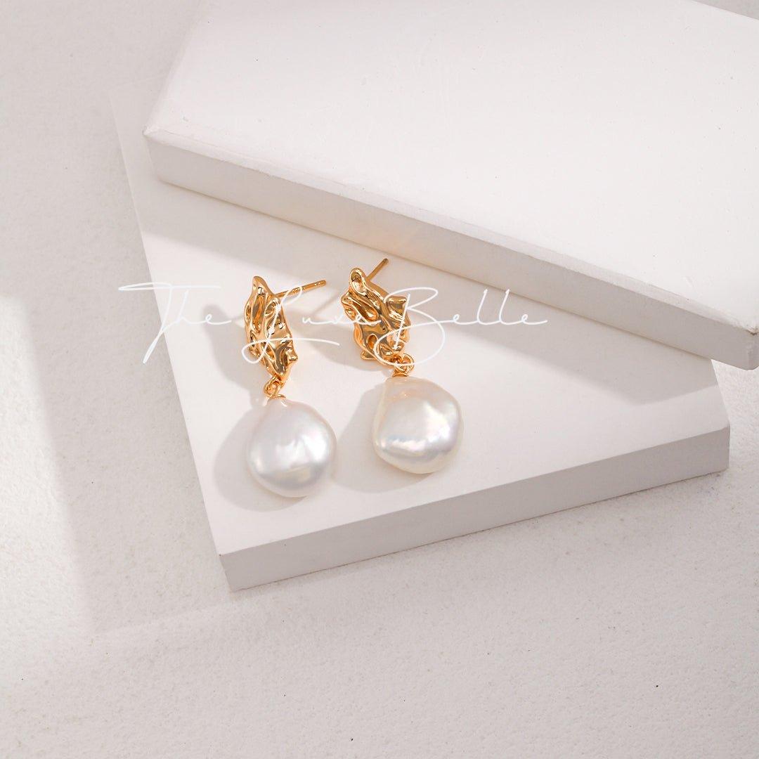 Timeless Baroque Pearl Earrings Sterling Silver - The Luxe Belle