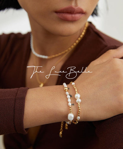 French Collection Sleek Beads Pearls Bracelet - The Luxe Belle