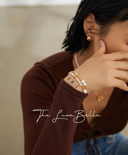 French Collection Sleek Beads Pearls Bracelet - The Luxe Belle